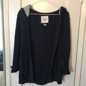 Navy 3/4 Sleeve Cardigan